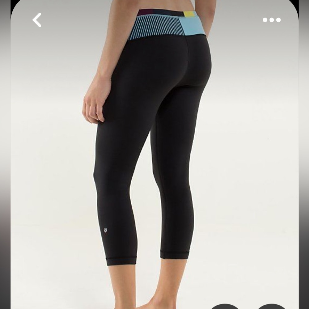 $15 clearance sale Lululemon wonderunder Colorblock band Capri reversible 4